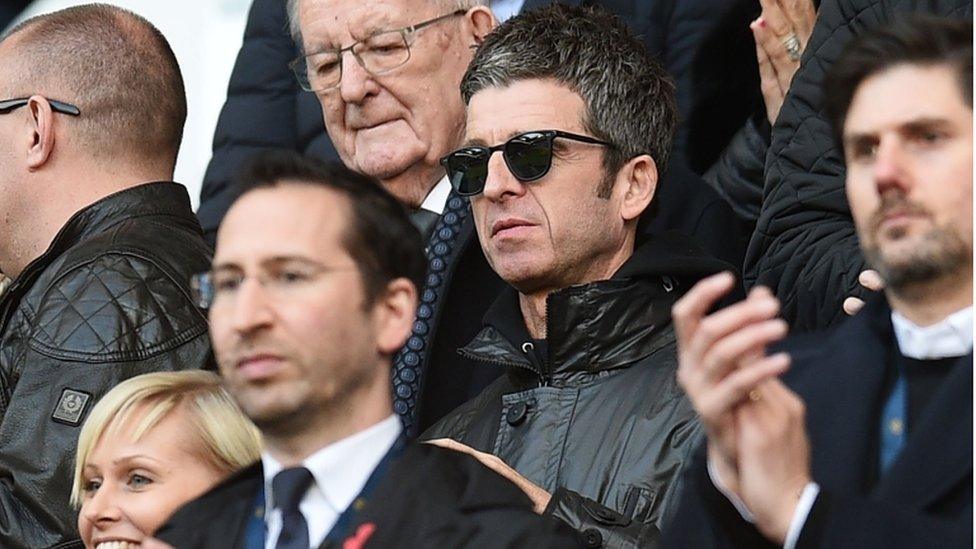 Noel Gallagher at Man City v Arsenal football match