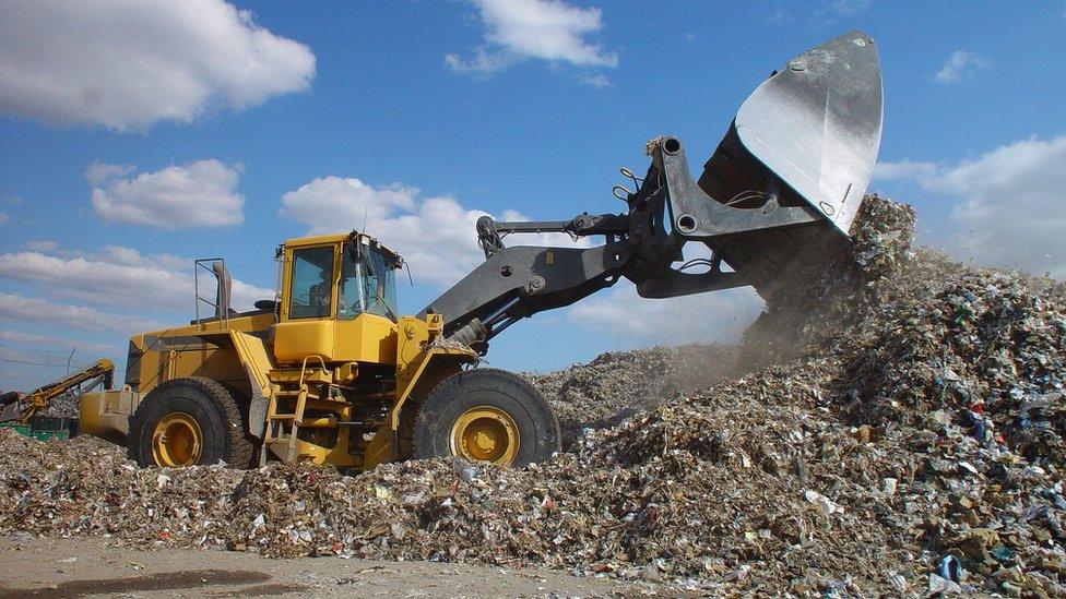 Rubbish dumped on landfill site