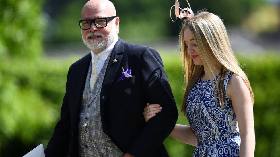 Gary Goldsmith, uncle of the bride, attends the wedding