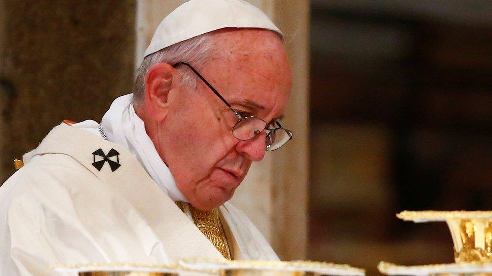 Pope Francis celebrates Mass in Saint John Basilica in Rome, January 21, 2017