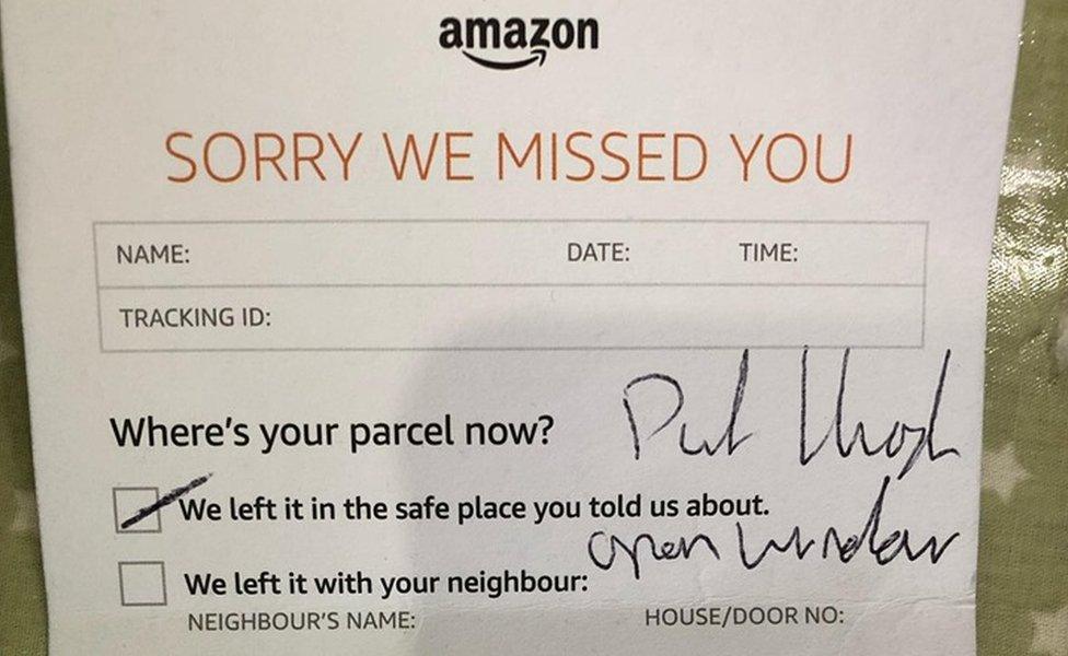 Amazon delivery note