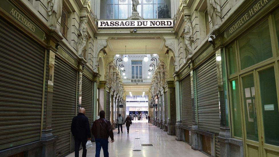 Closed shops in Brussels