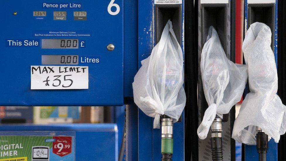 Petrol pumps are empty due to no delivery drivers being able to ship the fuel to the stations