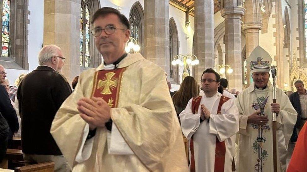 Fr Shaun Doherty as his ordination yesterday.