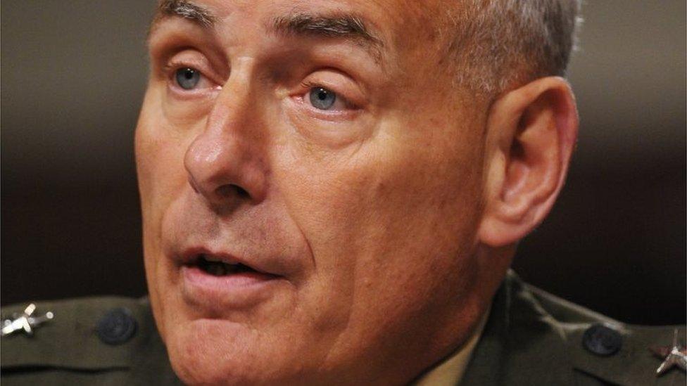 US Marine Corps General John Kelly testifies on Capitol Hill in Washington, DC.