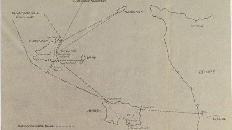 Map of the communications network prior to 1940