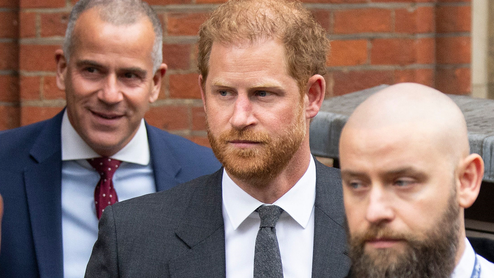 Prince Harry leaving High Court on Tuesday