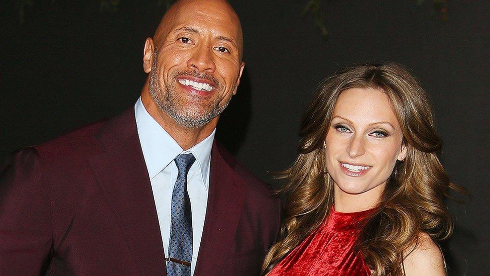 The Rock (Dwayne Johnson) and Lauren Hashian