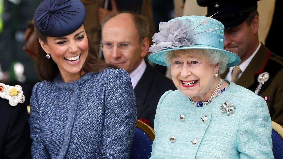 The Queen in Nottingham with Kate