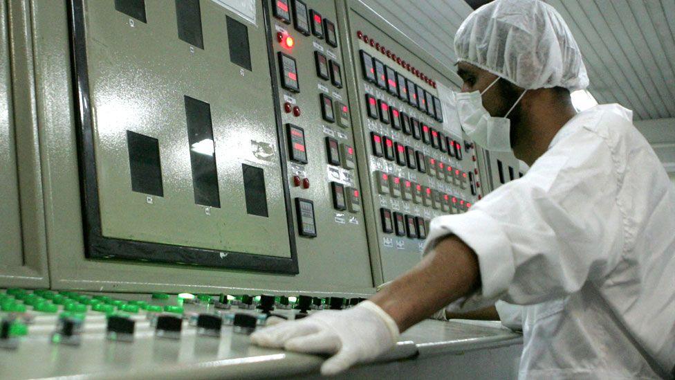 An Iranian technician works at the Isfahan Uranium Conversion Facilities