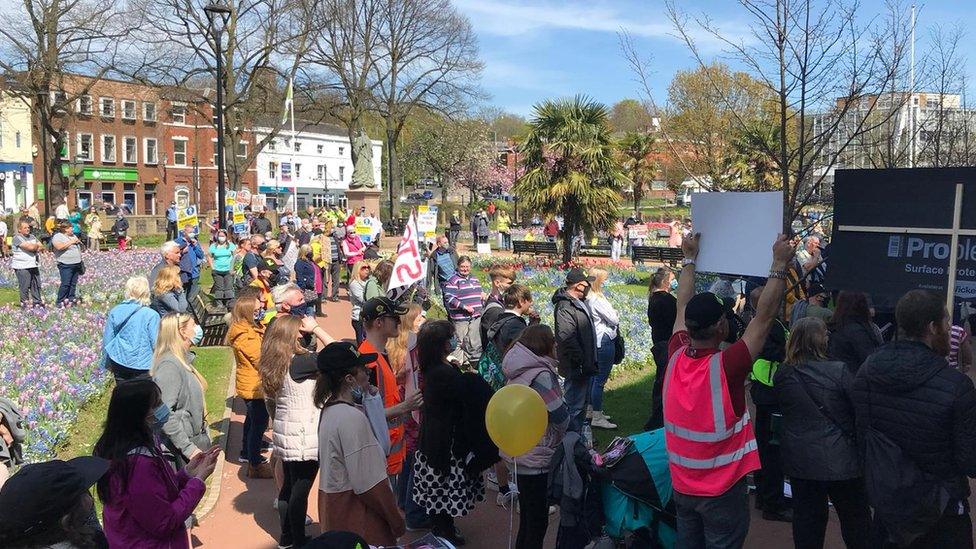 People at the protest