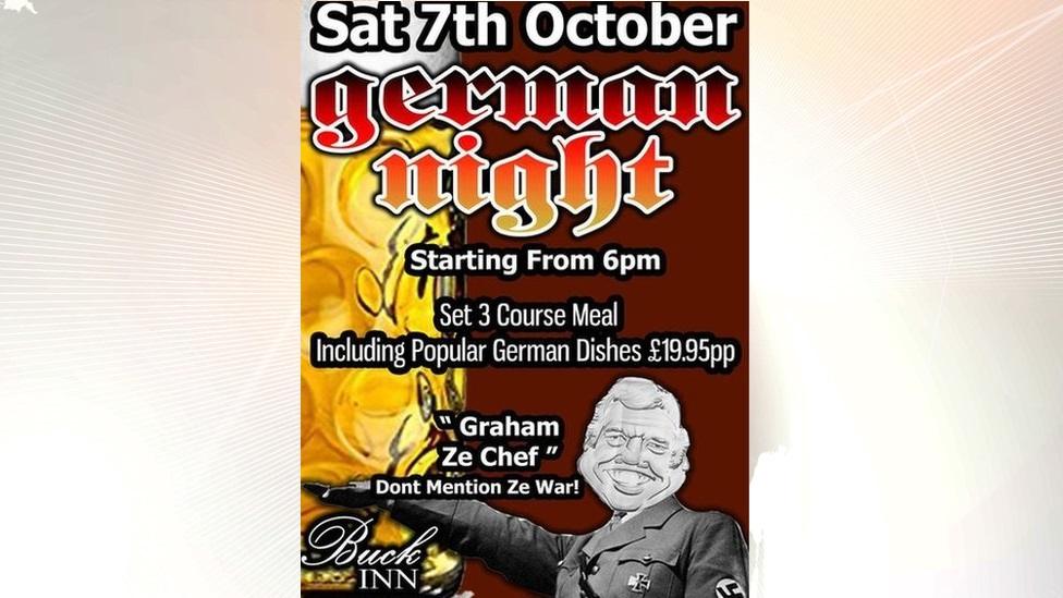 The Buck Inn poster for its German night