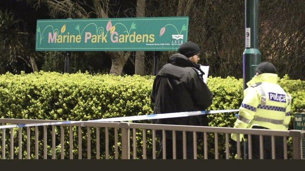 Police at Marine Park Gardens in Bognor Regis