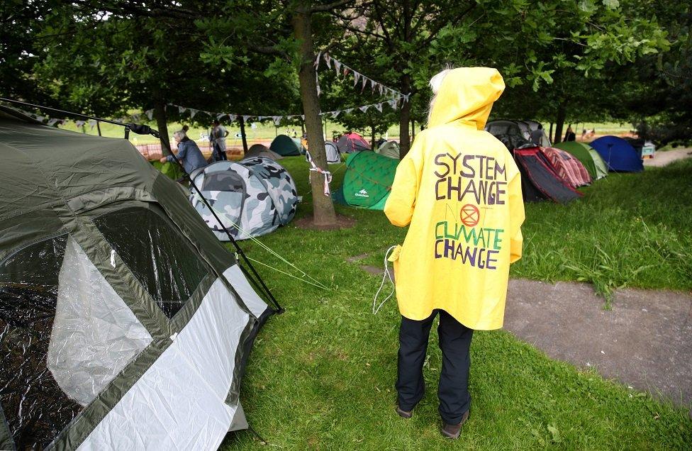 Protestors at Holyrood climate camp