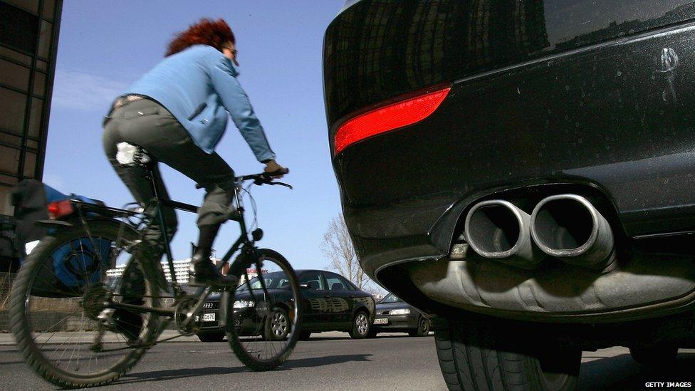 Cyclist passing car