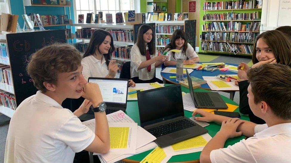 Ukrainian students at Pittville School in Cheltenham