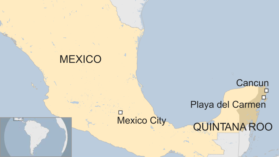 Map of Mexican state of Quintana Roo