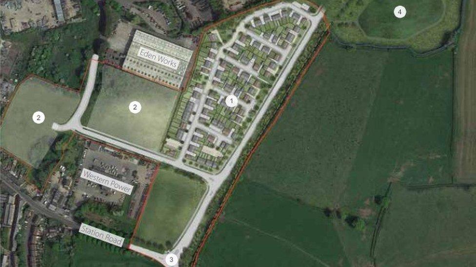 Proposed Layout Of First 110 Homes, Care Home And Employment Area Within The Crewkerne Key Site