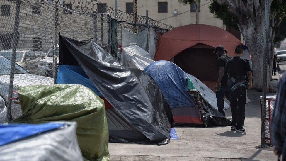 Homeless encampment in Los Angeles