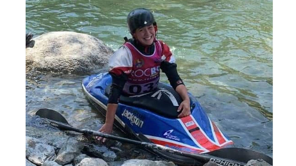 Ottilie in her kayak