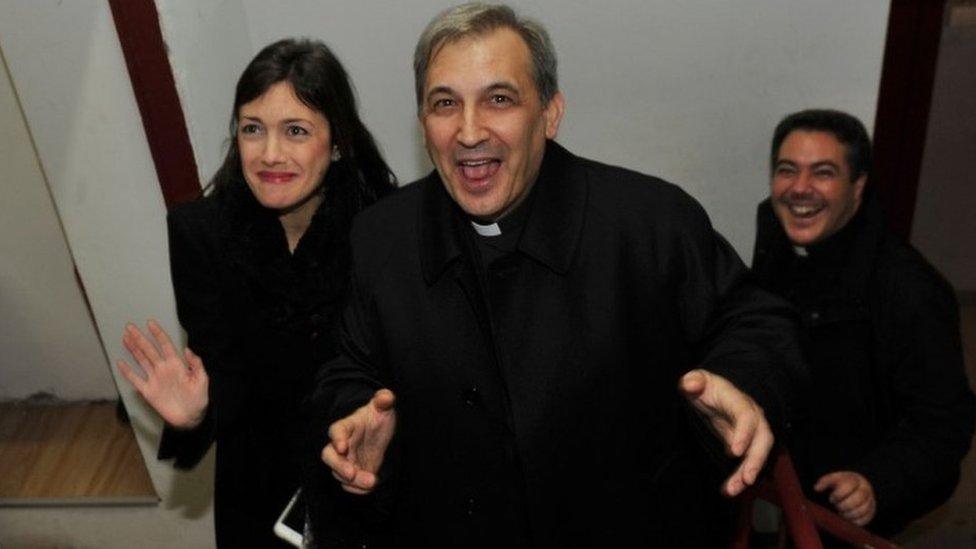 Monsignor Lucio Angel Vallejo Balda (centre). File photo