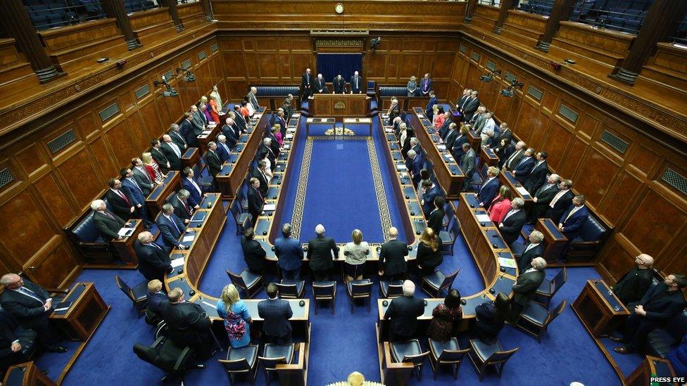 MLAs in the Northern Ireland Assembly chamber