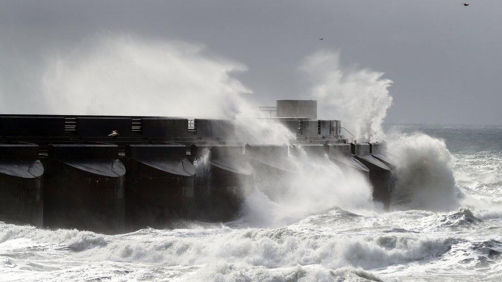 Waves crashing in East Sussex