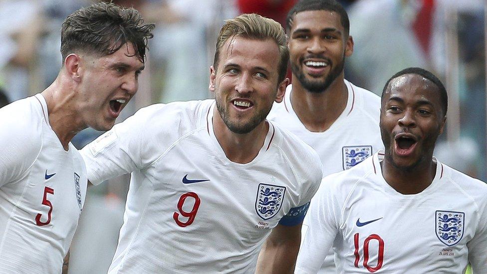 England players celebrate