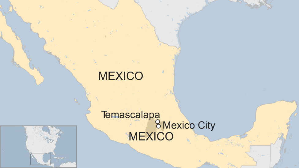 Map of Temascalapa in Mexico