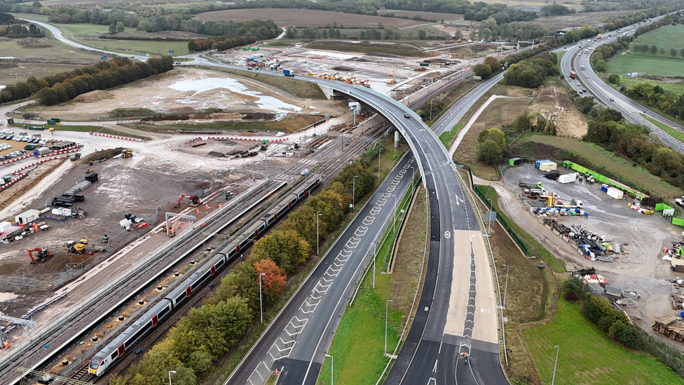 The new bridge at the Boreham junction of the A12