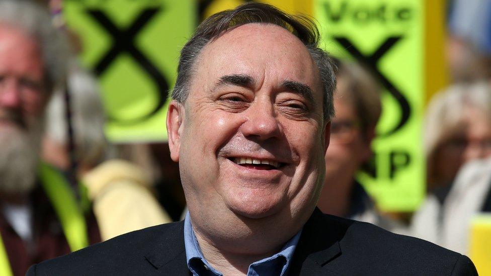 Alex Salmond as he joins Joanna Cherry(not pictured), the SNP candidate for Edinburgh South West, on the General Election campaign trail in the city.