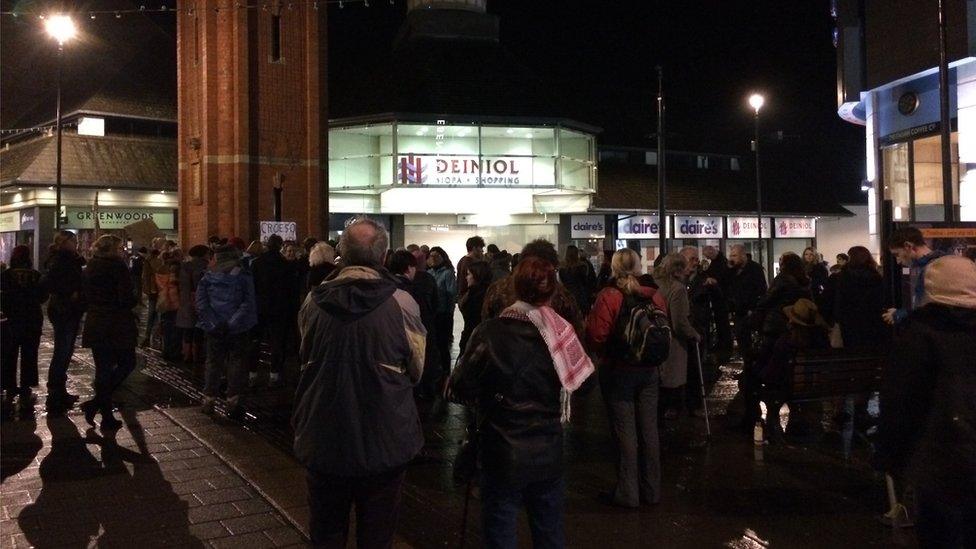 Anti-Trump protestors in Bangor