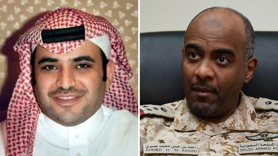 File photos of Saud al-Qahtani (left) and Ahmed al-Asiri (right)