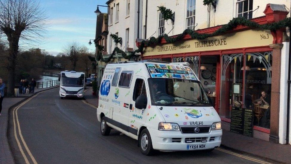 Campervan on its journey