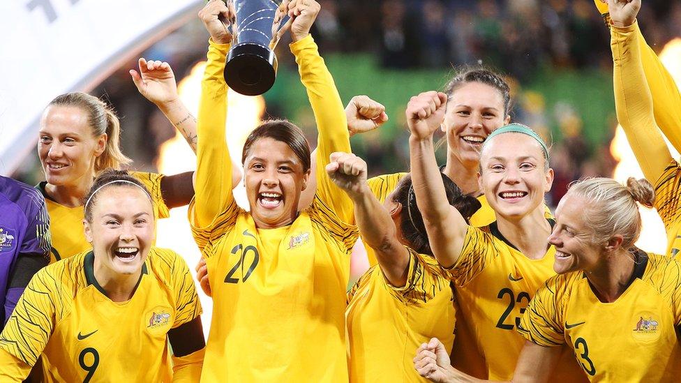 The Matildas lift a trophy