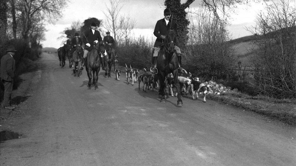 men on horse at hunt