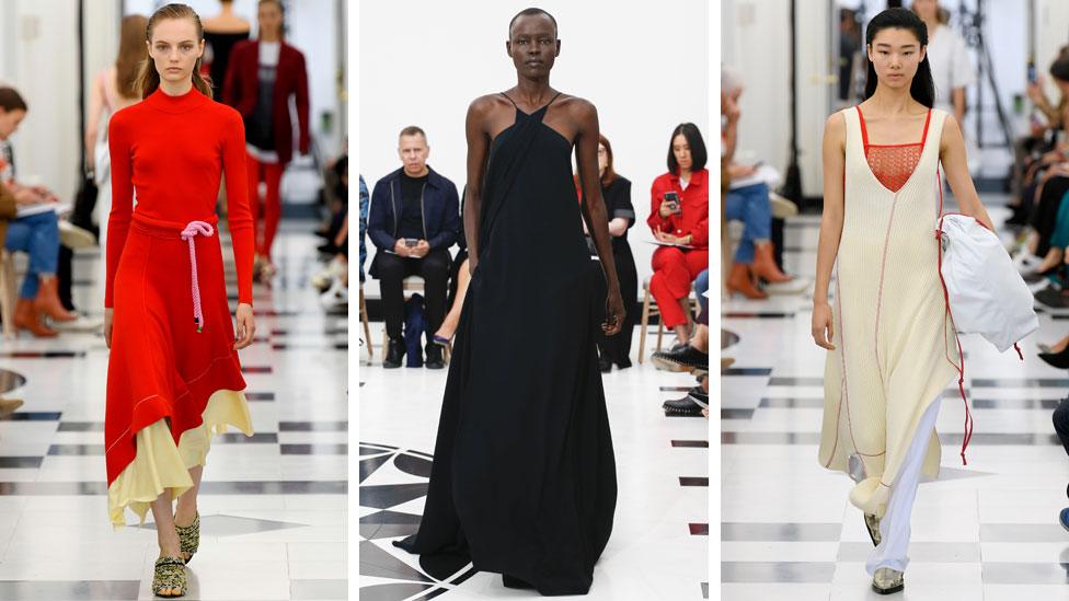 Models at Victoria Beckham's London Fashion Week show