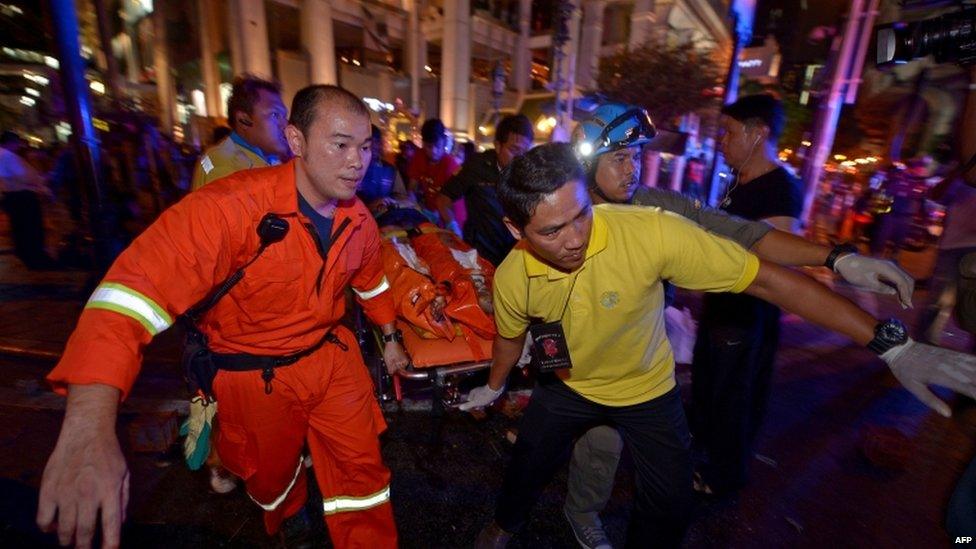 Site of bomb in Bangkok, 17 Aug