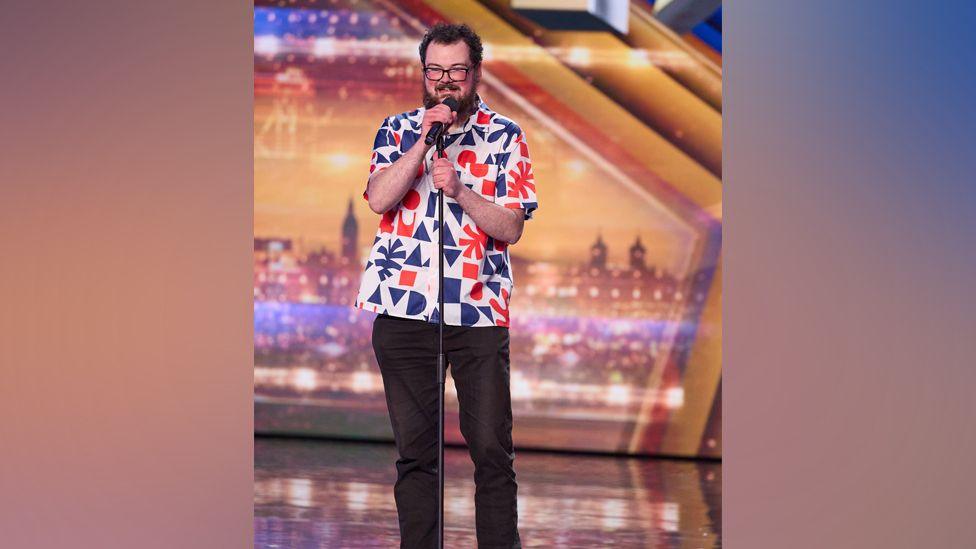 Alex Mitchell on stage at Britain's Got Talent