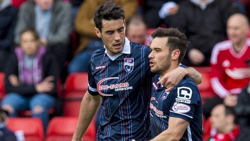 Ross County's Brian Graham and Alex Schalk celebrate