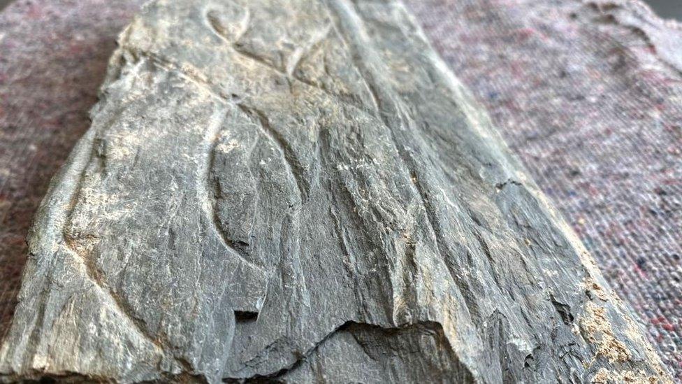 A Manx stone cross with an intricate design