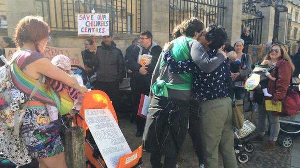 Protests ahead of children's centre cuts