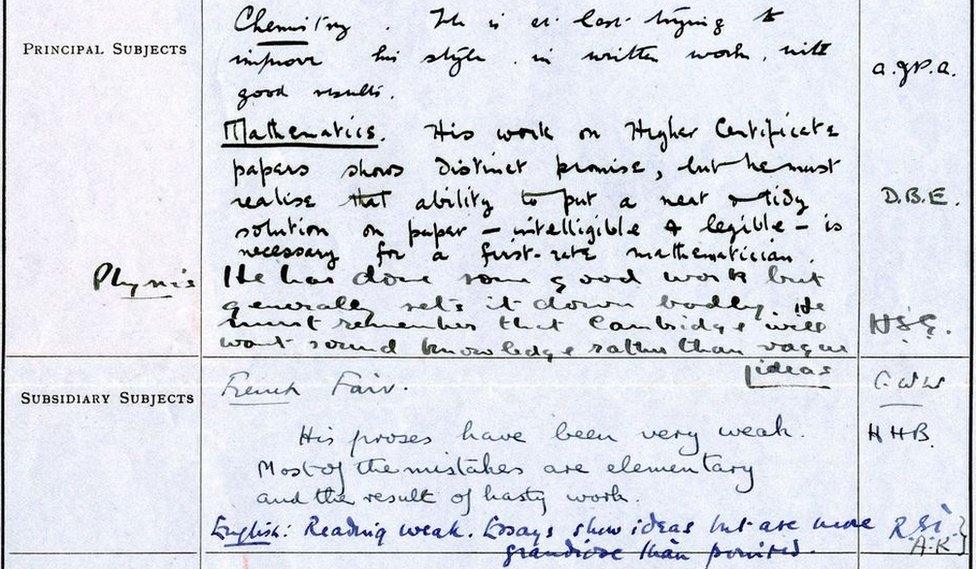 Alan Turing school report