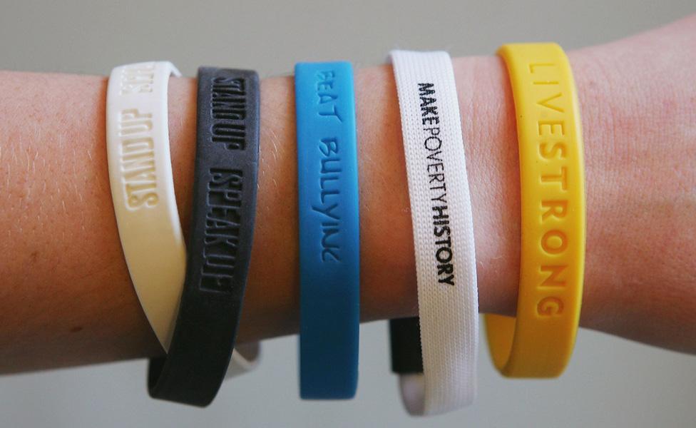 Various charity wristbands