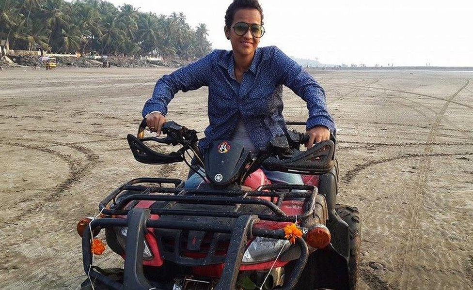 Geeta Tandon on a quad bike