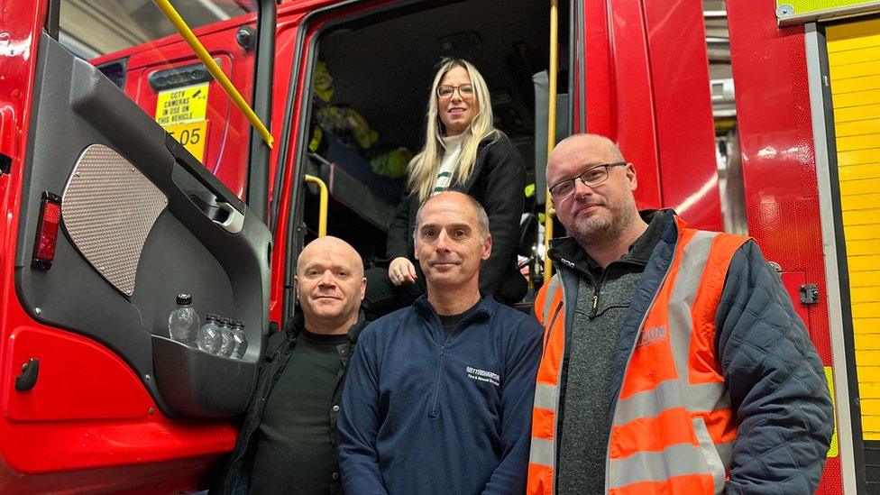 Fireman Carl Tolley and Rebecca Thompson