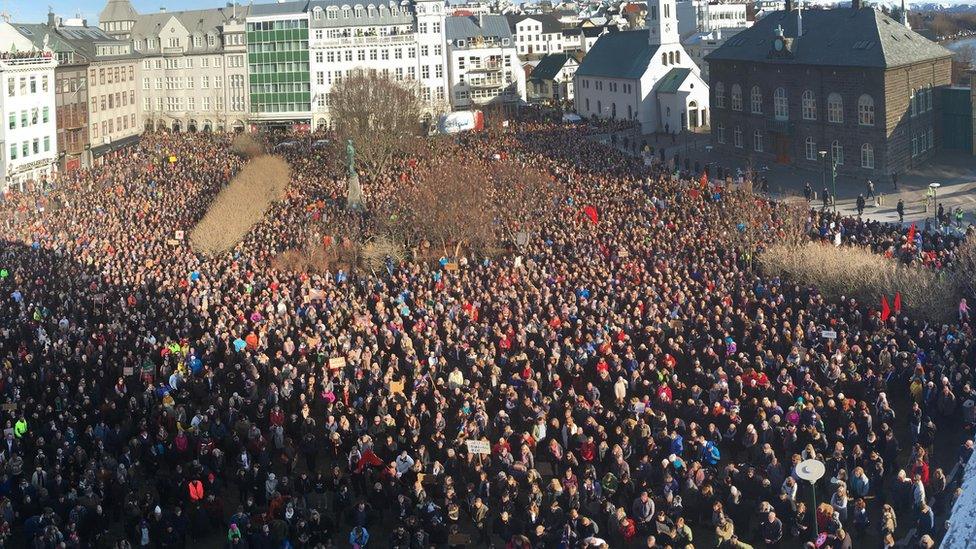 Protests in Austurvollur, Iceland