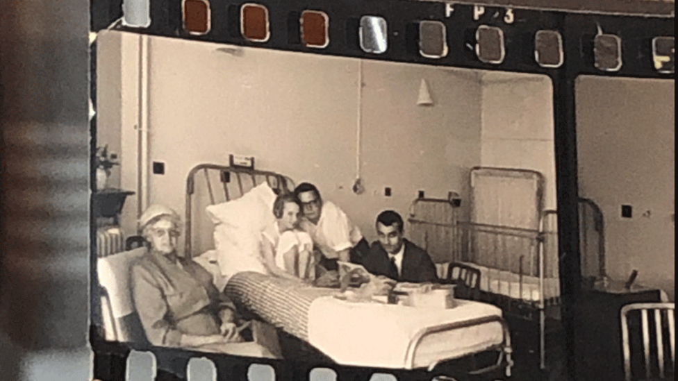 Young Susan Payne in her hospital bed