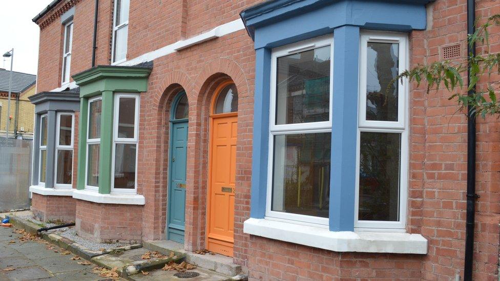 Renovated houses on Cairns Street, Liverpool