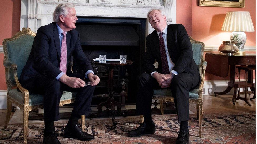 David Davis and Michel Barnier